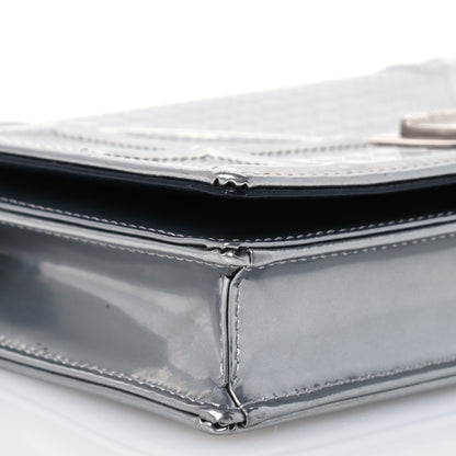 Christian Dior Metallic Patent Micro-Cannage Diorama Wallet on Chain Pouch Silver 11 of 16