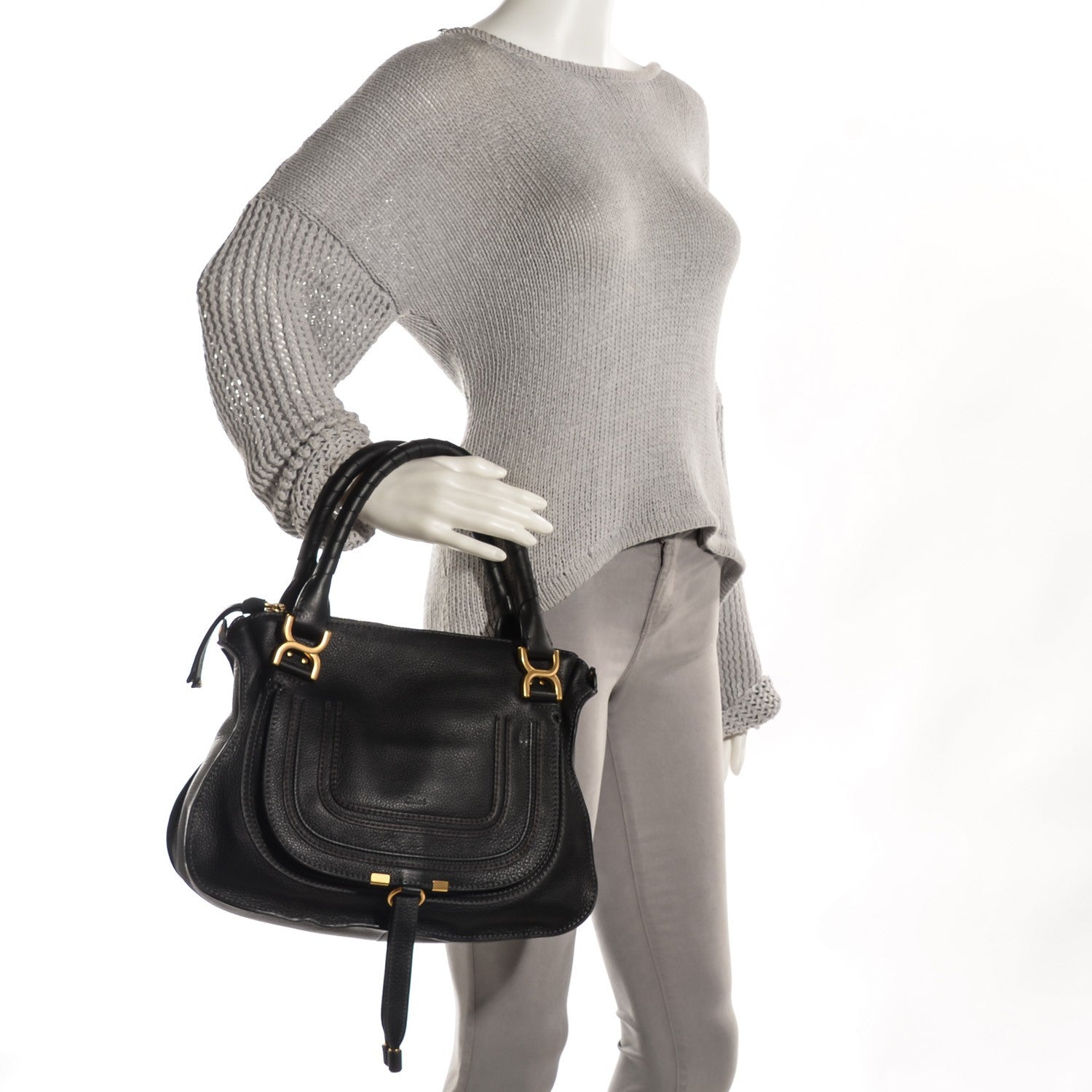 Chloe Calfskin Small Marcie Satchel Black 2 of 9