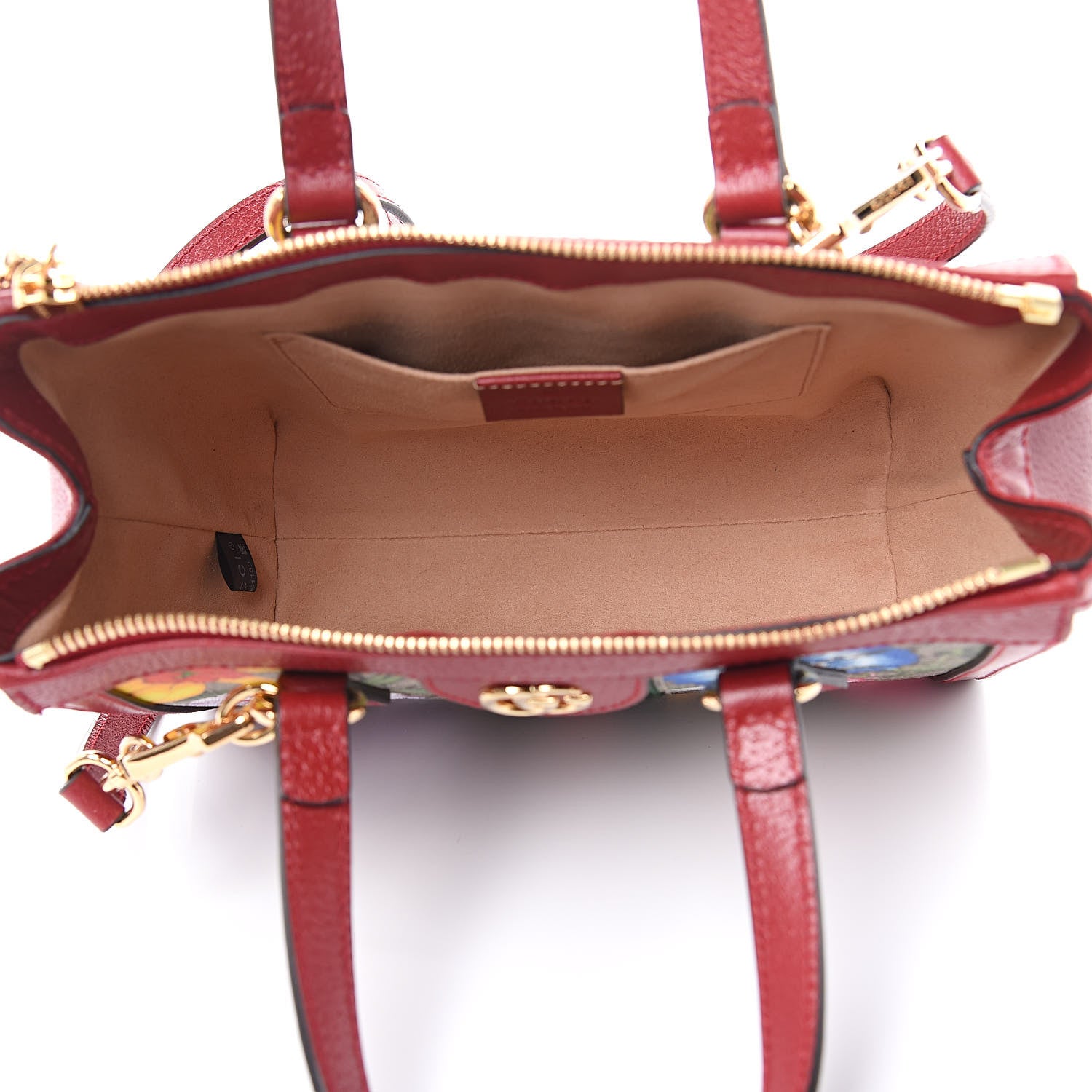 Gucci GG Supreme Monogram Flora Web Small Ophidia Tote Bag Red 5 of 10