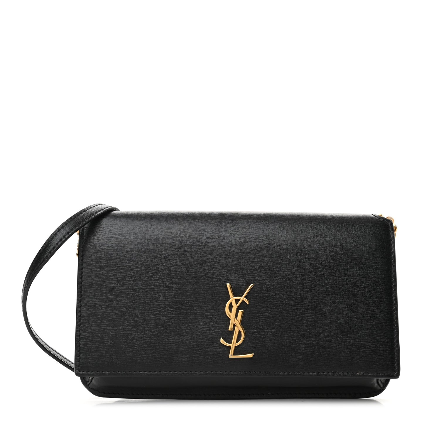 Smooth Calfskin Monogram Phone Holder Crossbody Black