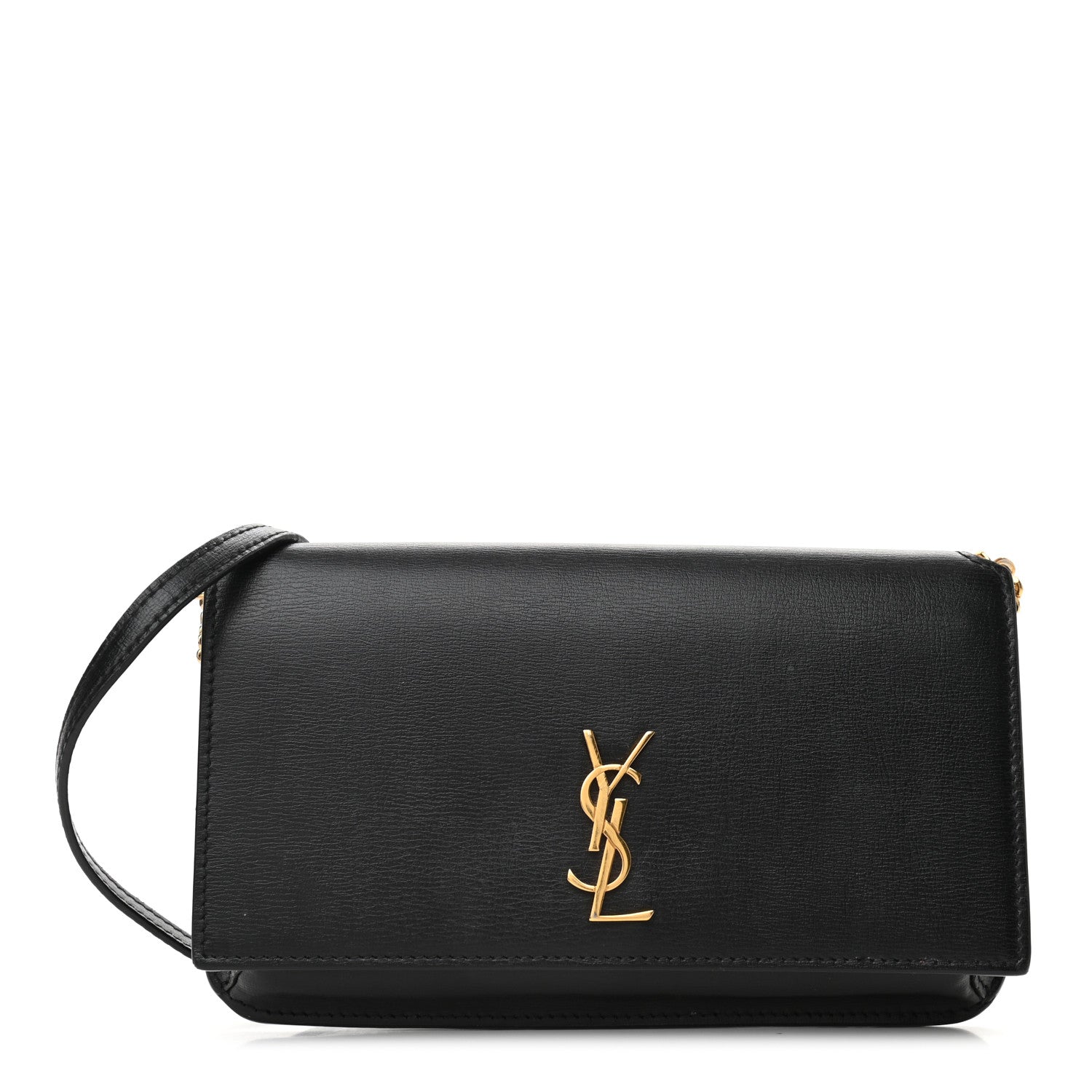 Saint Laurent Smooth Calfskin Monogram Phone Holder Crossbody Black 1 of 10