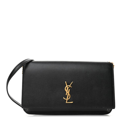Saint Laurent Smooth Calfskin Monogram Phone Holder Crossbody Black 1 of 10