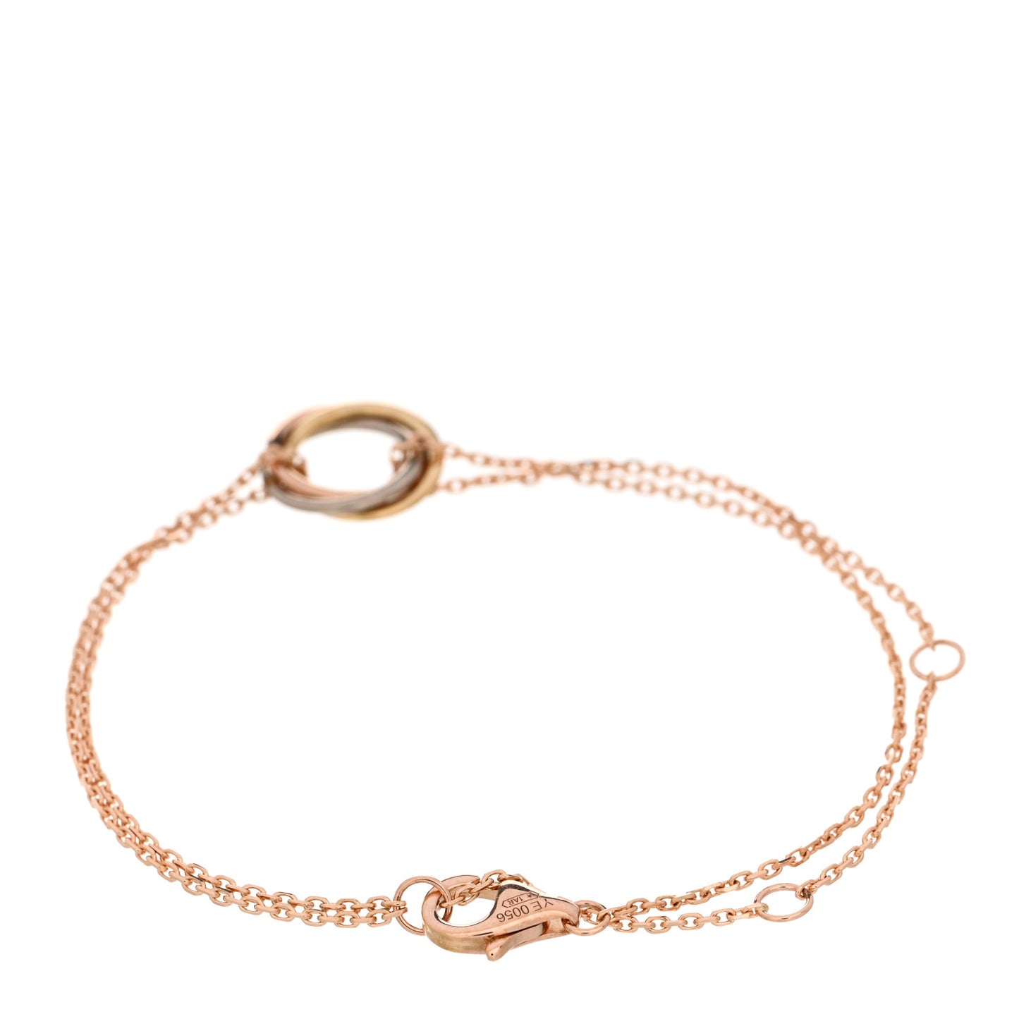 18K Pink Yellow White Gold Trinity Bracelet