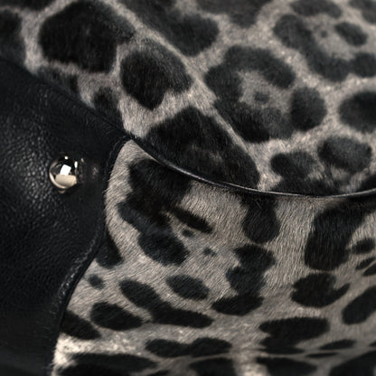 Saint Laurent Calf Hair Stingray Leopard Print Large Roady Hobo Black 9 of 10