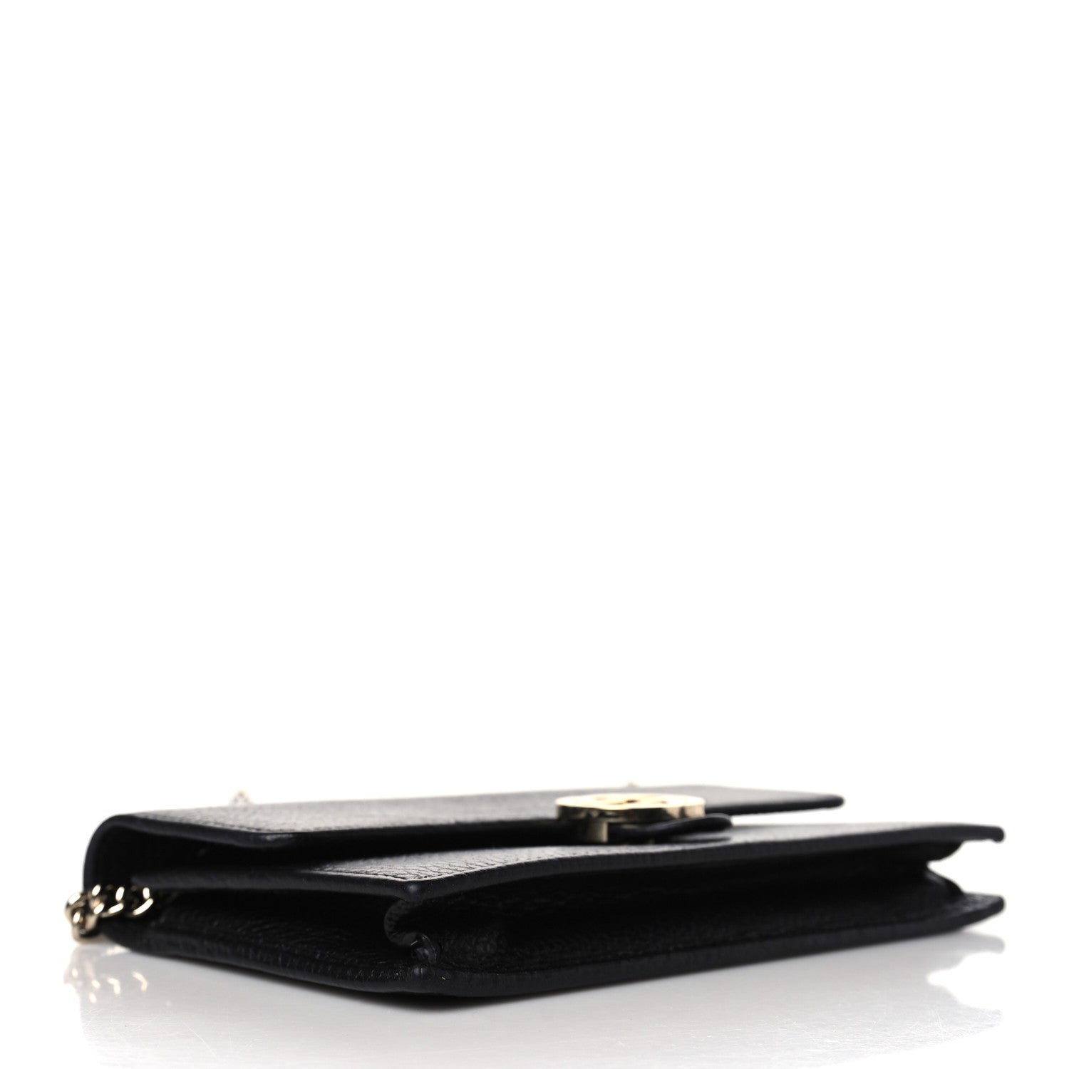 Gucci Dollar Calfskin Interlocking G Chain Wallet Black 4 of 9