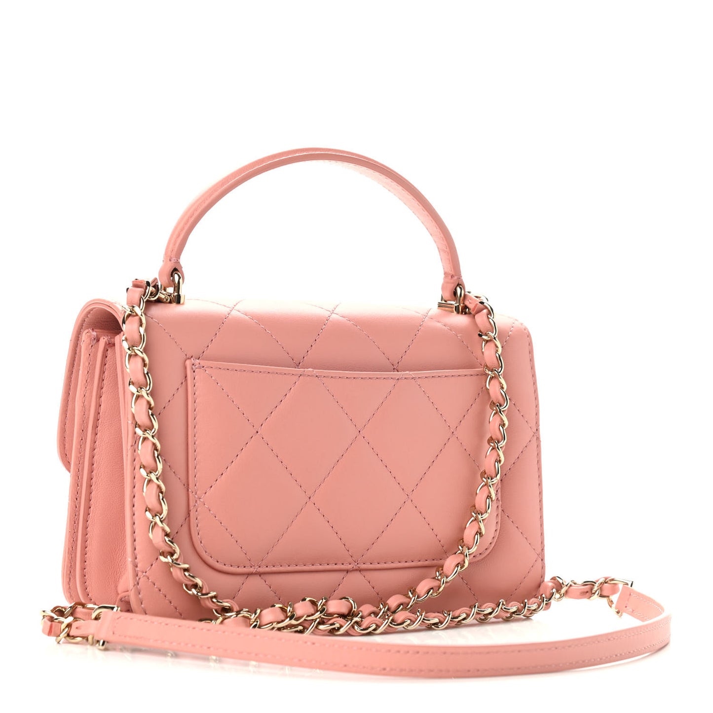 Calfskin Quilted Coco Lady Flap Dark Pink