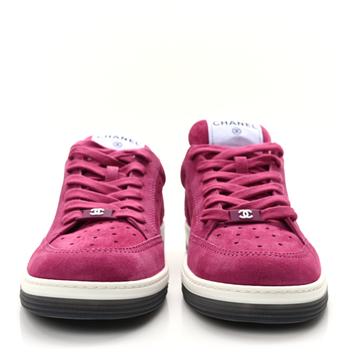 Suede Calfskin Logo Sneakers 39 Dark Pink