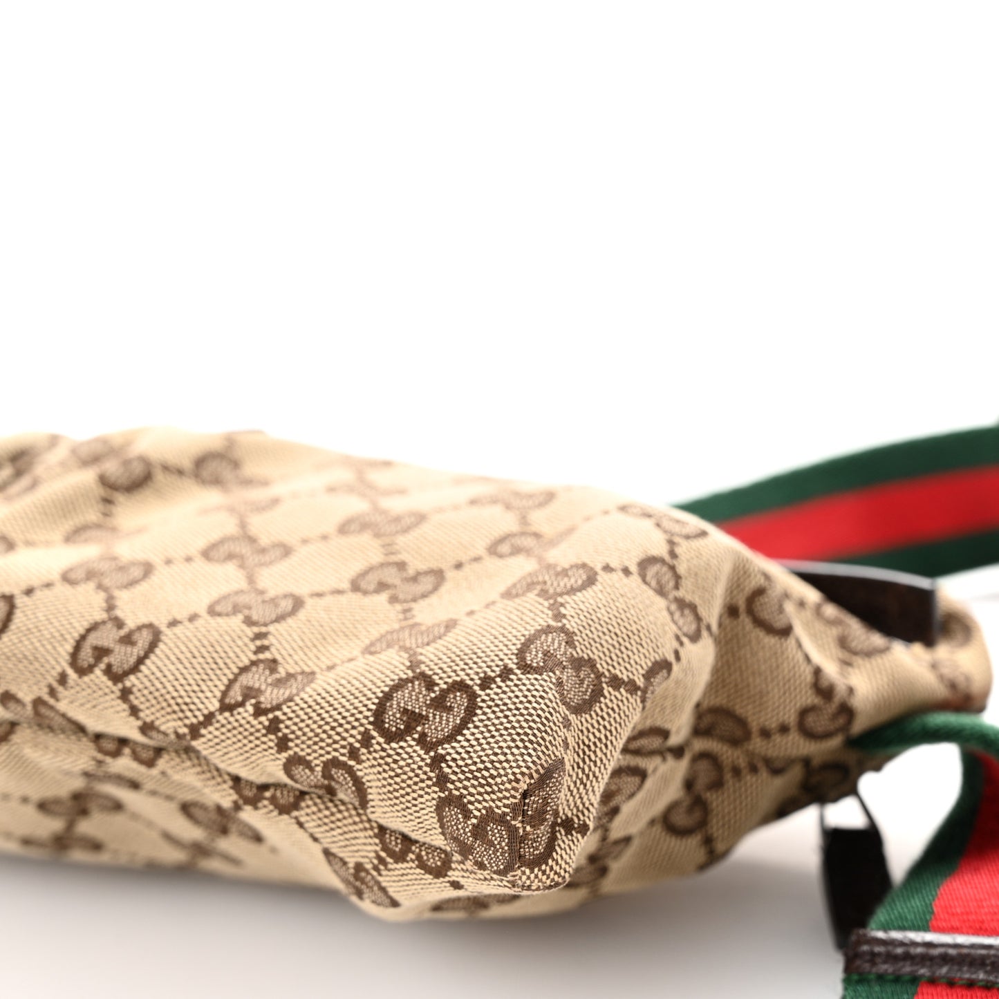 GG Monogram Web Double Pocket Belt Bag Dark Brown
