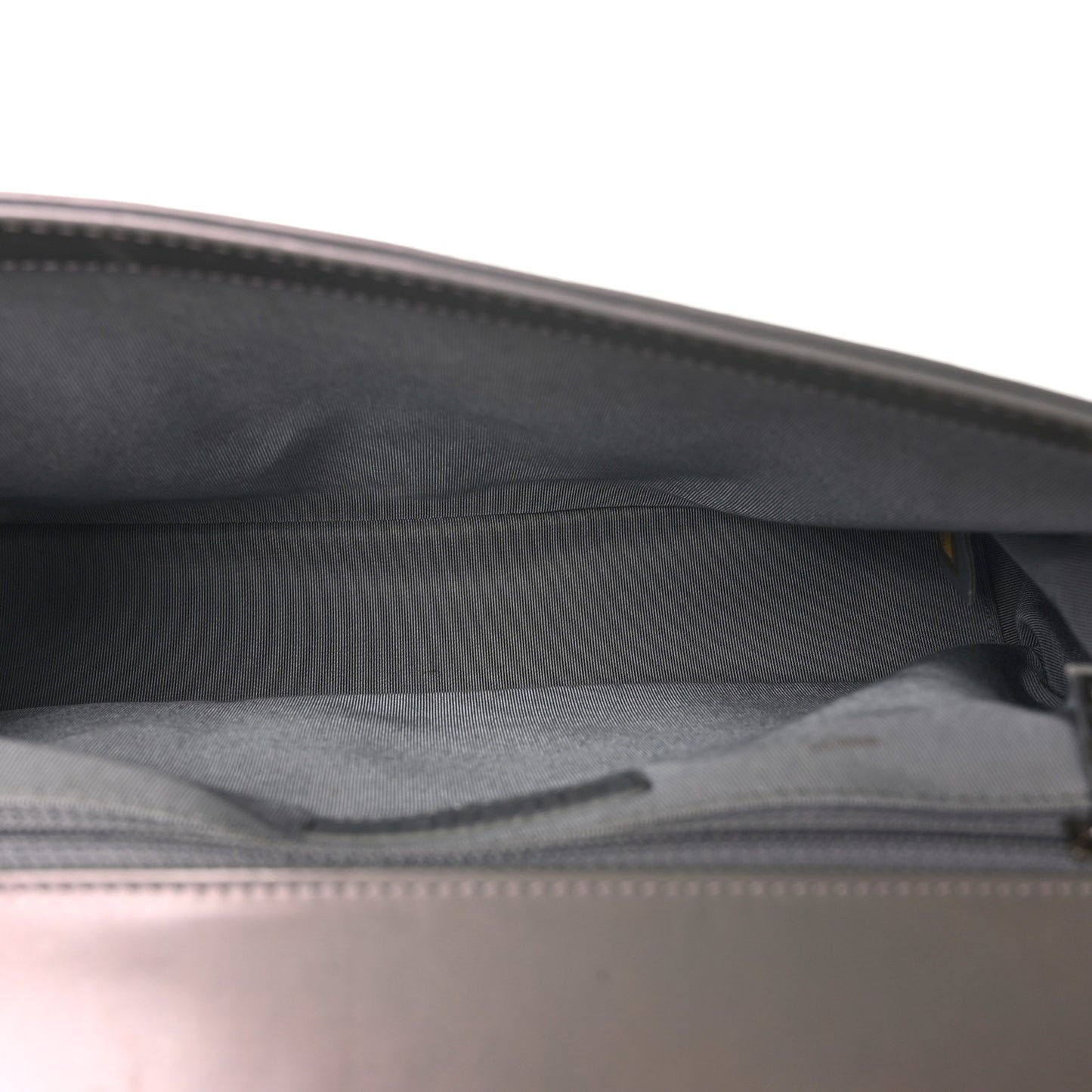 Glazed Calfskin Large Boy Flap Grey