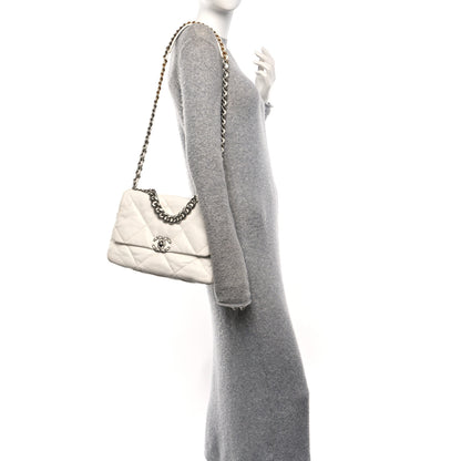 Chanel Quilted Large Chanel 19 Flap White 2 of 10
