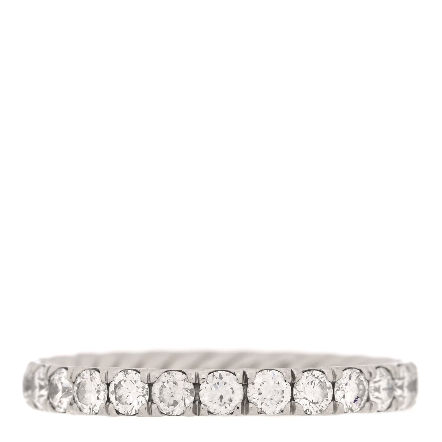 David Yurman Platinum Diamond 2.8mm Eden Band Ring 54 7 3 of 5