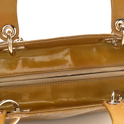 Christian Dior Patent Cannage Stitched Medium Lady Dior Dark Beige 17 of 23