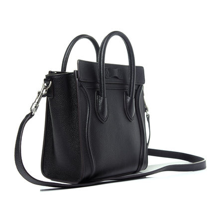 Celine Drummed Calfskin Nano Luggage Black 4 of 11