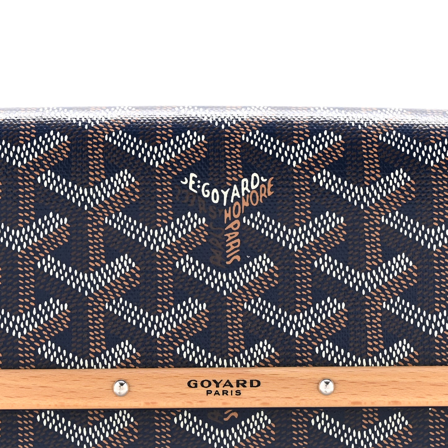 Goyardine Monte Carlo Bois Clutch Navy