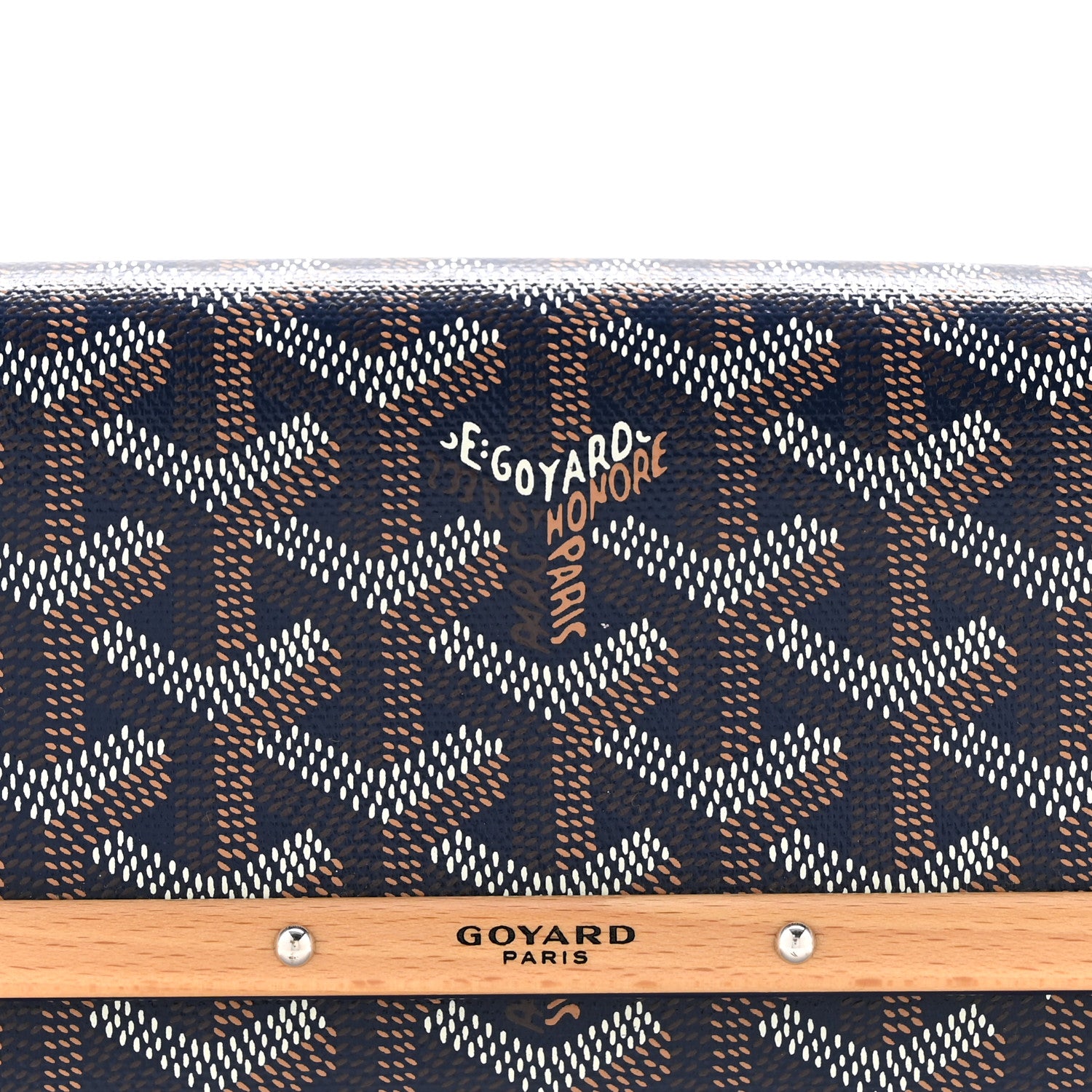 Goyard Goyardine Monte Carlo Bois Clutch Navy 8 of 11
