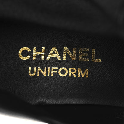 Chanel Stretch Lambskin Cap Toe CC Uniform Short Boots 38 Black 9 of 9