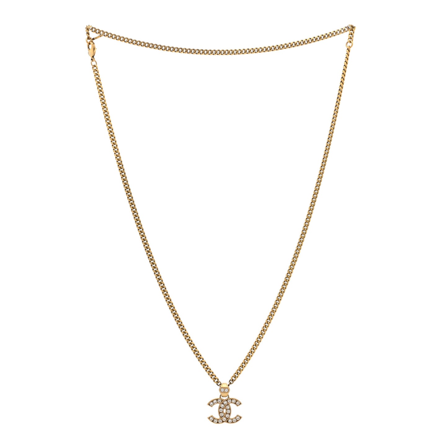 Crystal CC Necklace Gold