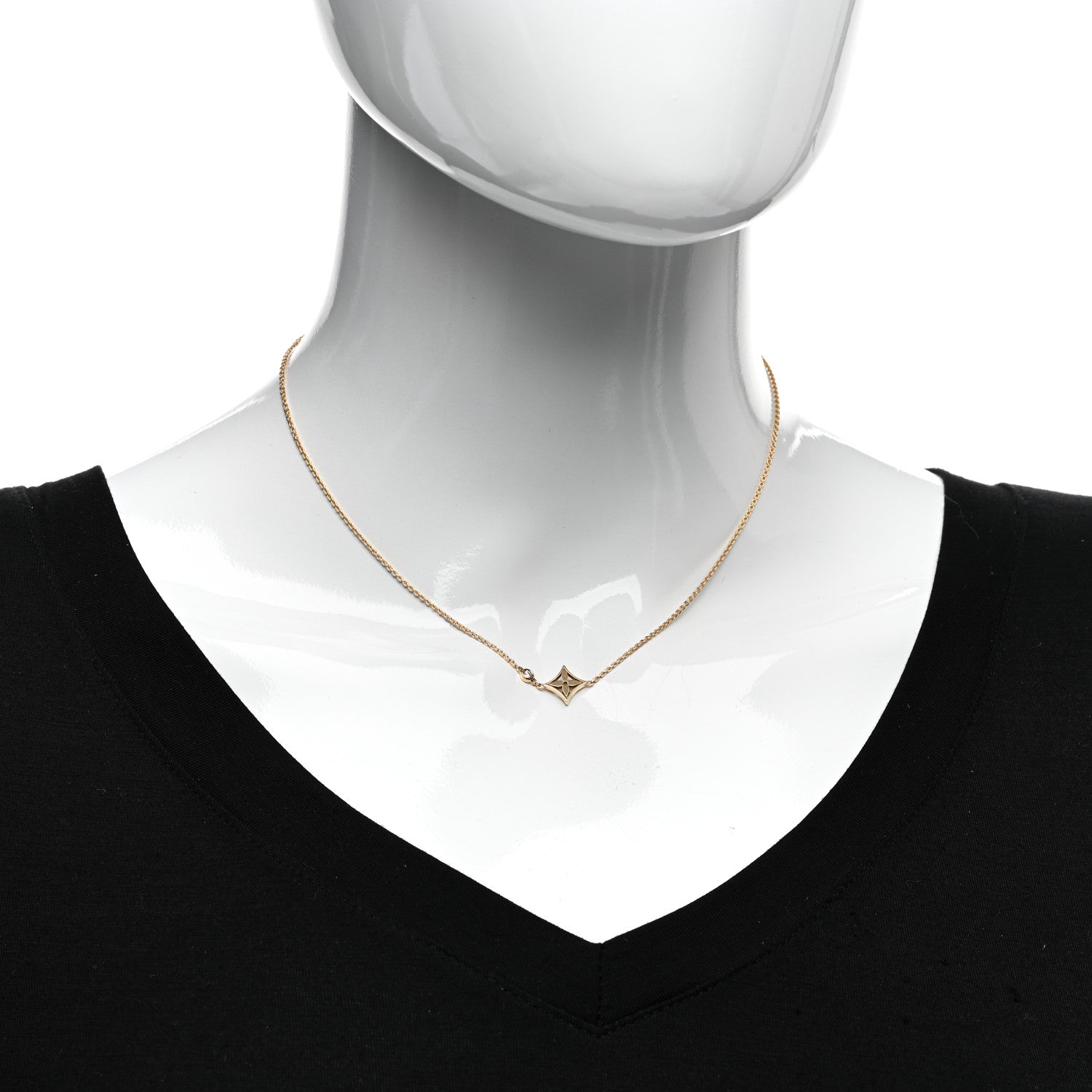 Louis Vuitton 18K Yellow Gold Diamond Idylle Blossom Pendant Necklace 2 of 4