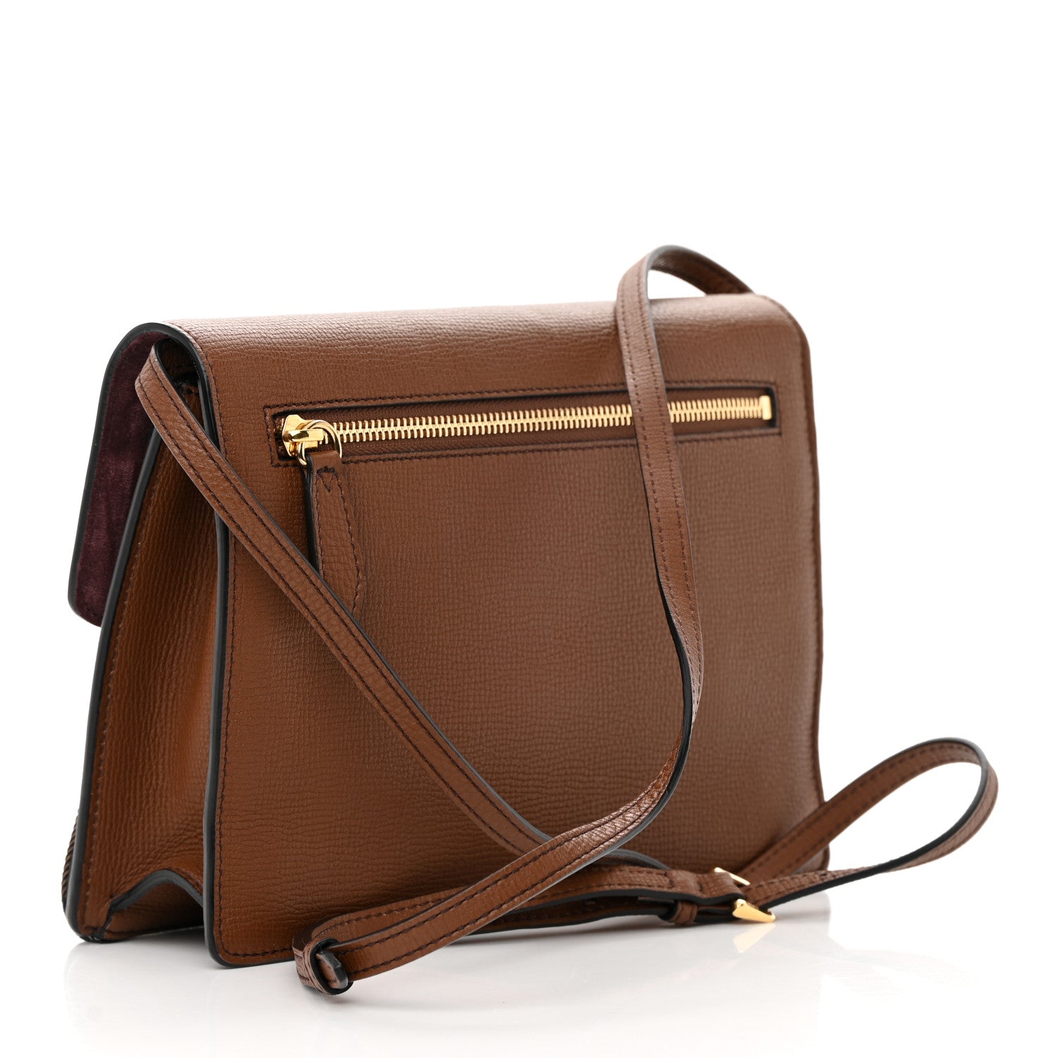 Burberry Derby Calfskin House Check Small Macken Crossbody Bag Tan 3 of 15