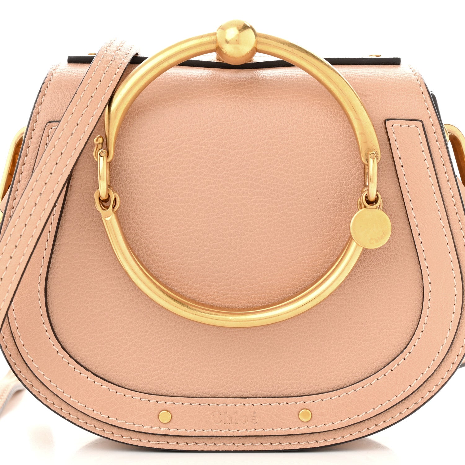 Chloe Calfskin Suede Small Nile Bracelet Bag Biscotti Beige 8 of 11