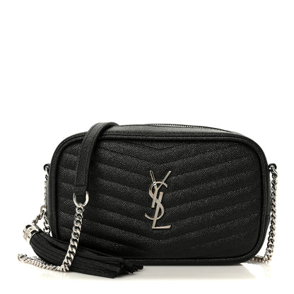 Saint Laurent Grain De Poudre Matelasse Monogram Mini Lou Camera Bag Black 1 of 10
