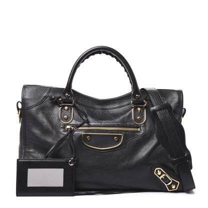 Balenciaga Chevre Gold Metallic Edge Hardware City Black 1 of 10
