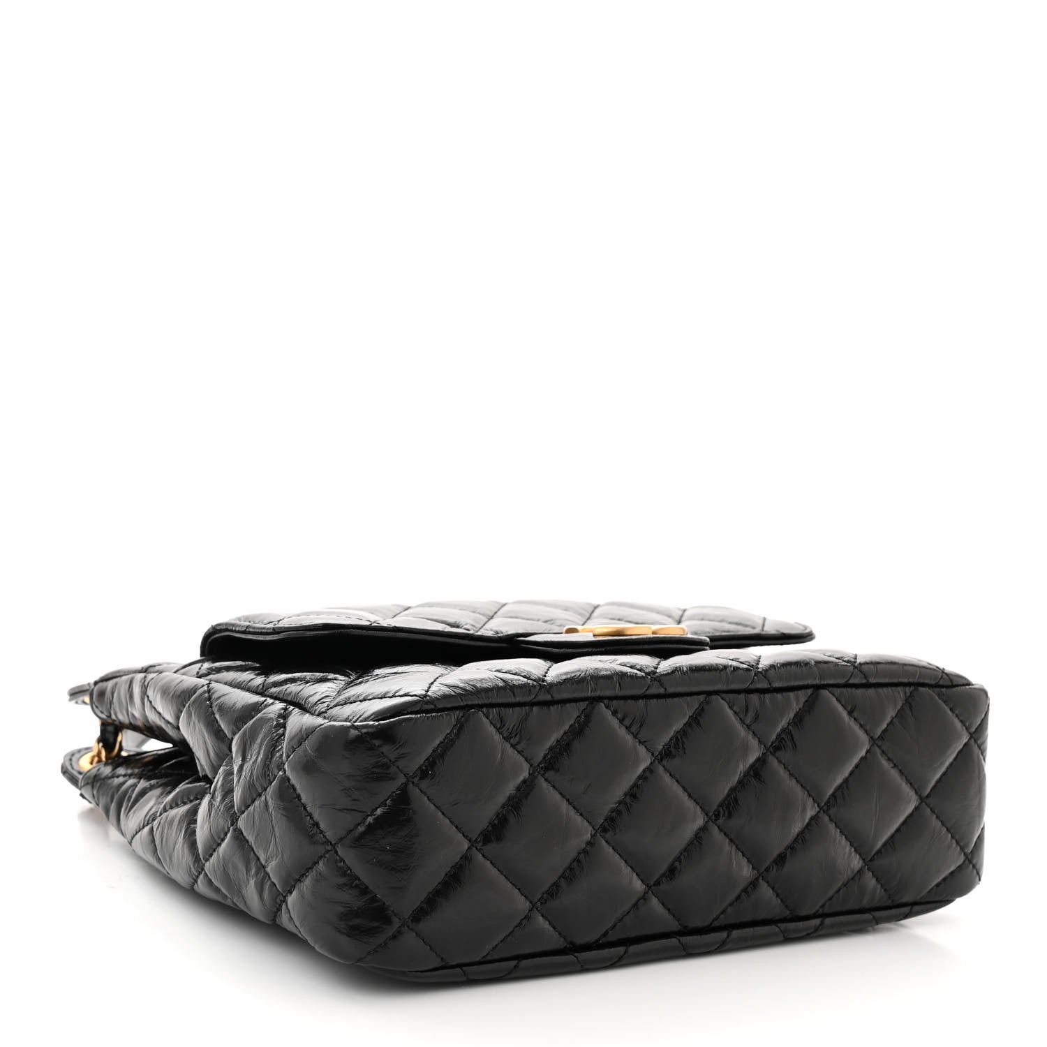 Chanel Shiny Crumpled Calfskin Quilted Wavy CC Hobo Black 4 of 11