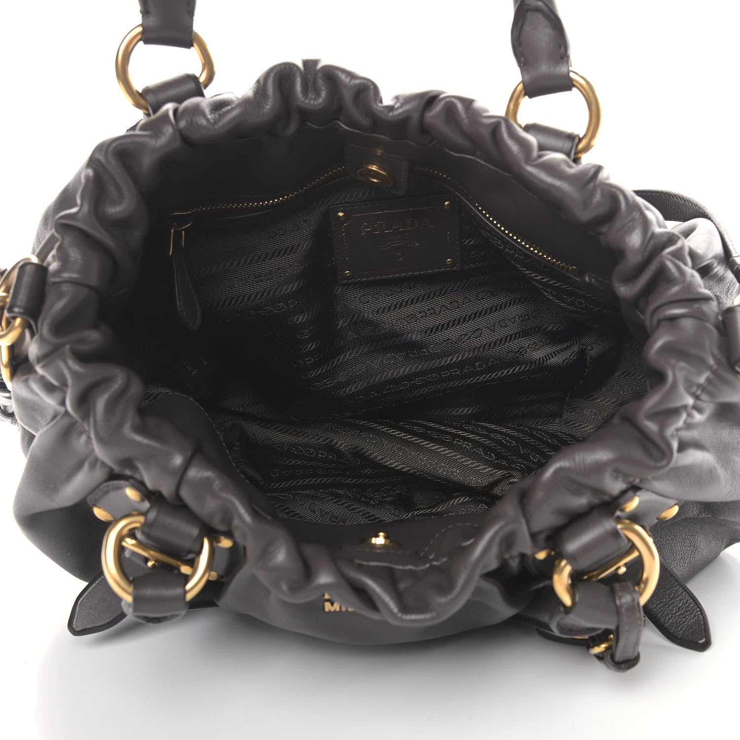 Prada Soft Calf Shoulder Bag Cenere 4 of 11