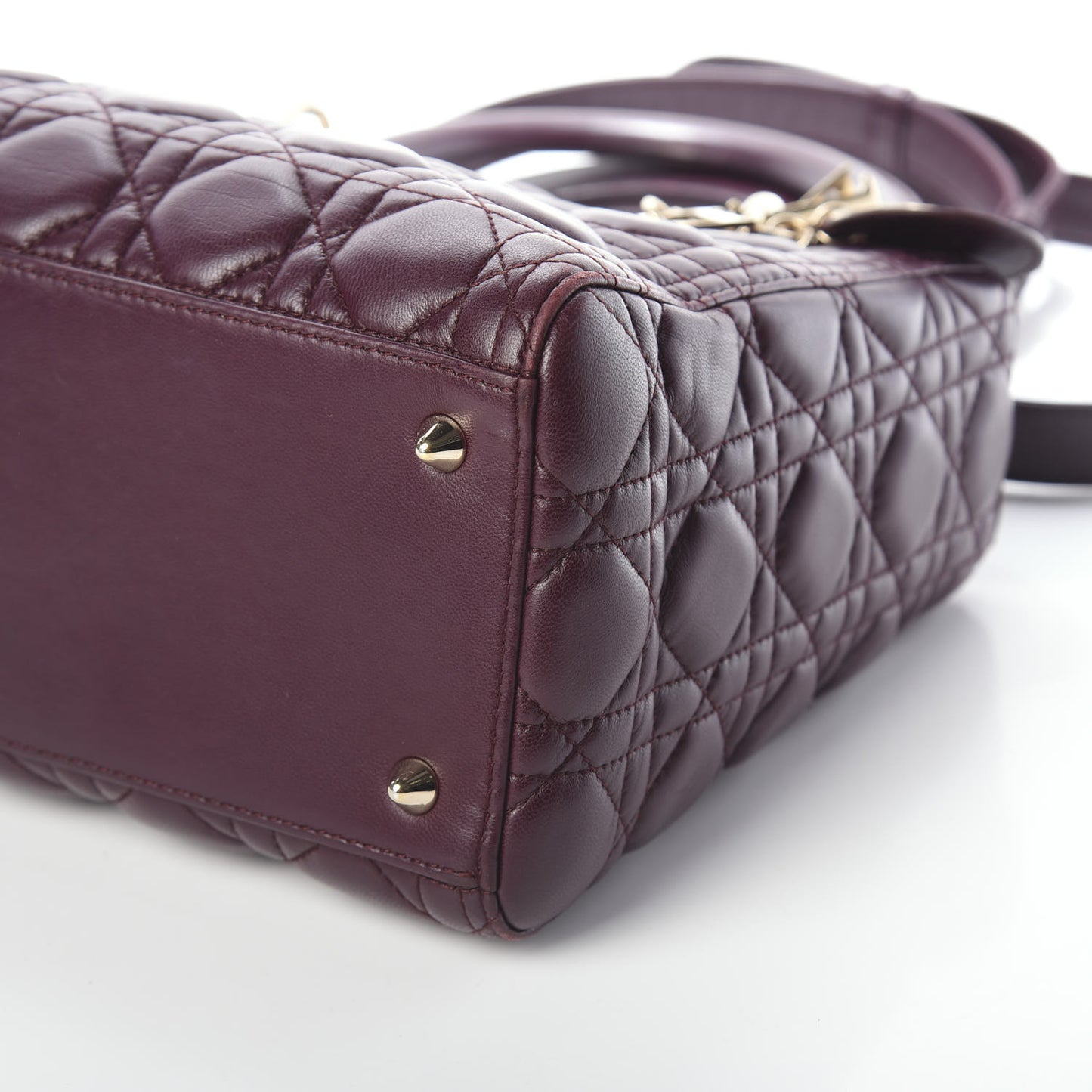 Lambskin Cannage Medium Lady Dior Burgundy