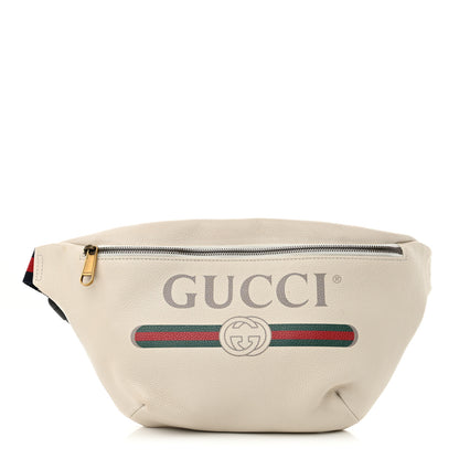 Gucci Grained Calfskin Logo Belt Bag White 1 of 11