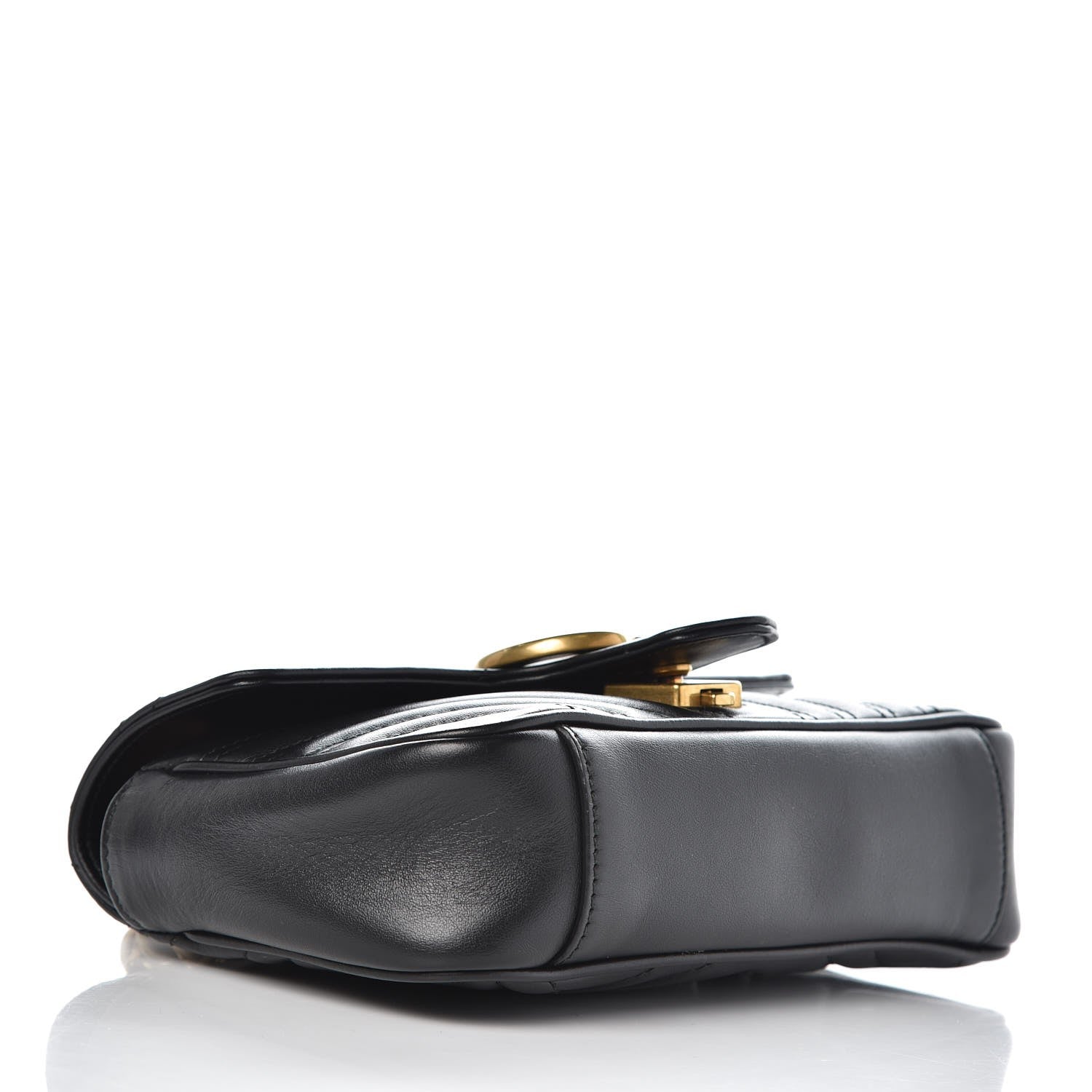 Gucci Calfskin Matelasse Mini GG Marmont Shoulder Bag Black 4 of 12