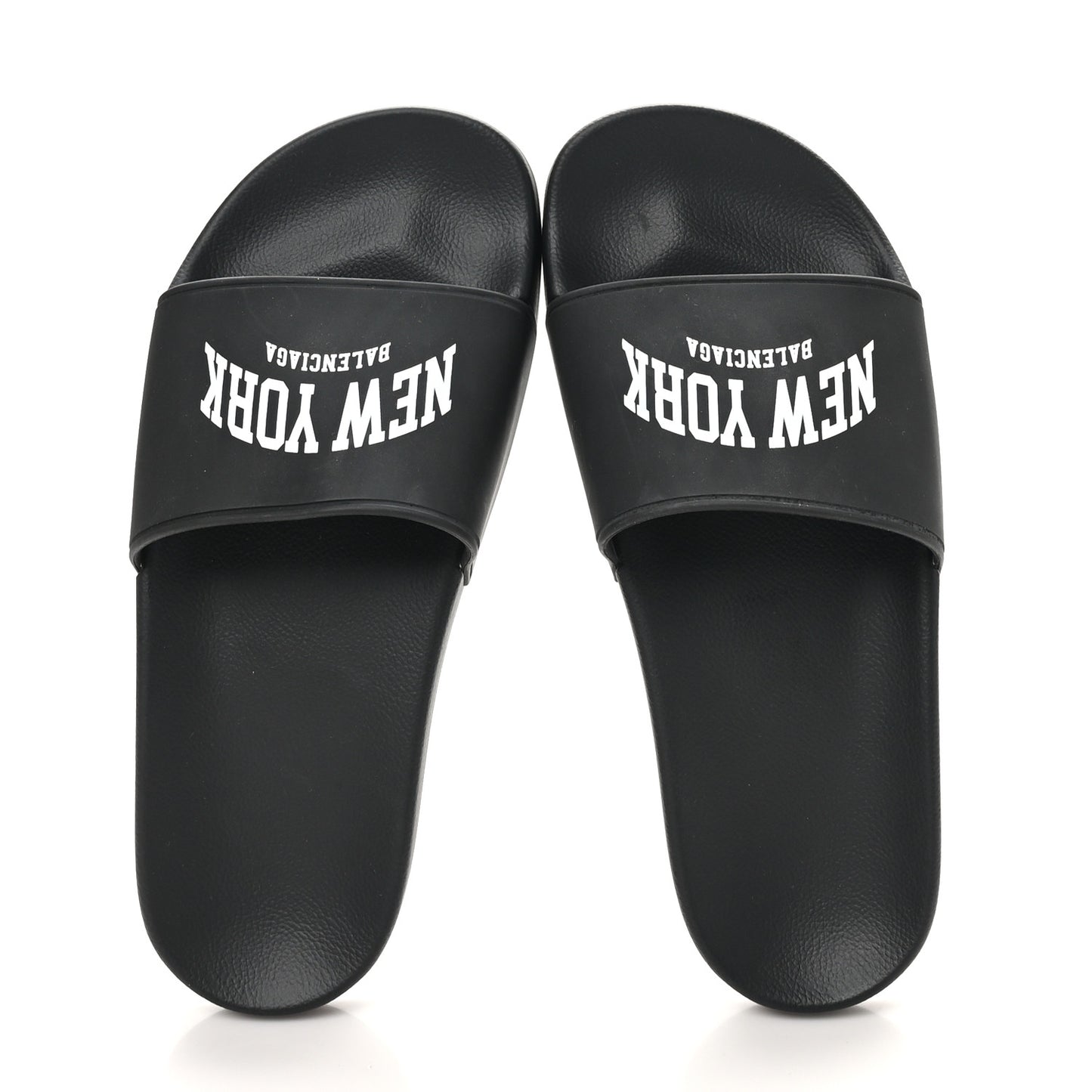 Rubber New York Womens New York Pool Slide Sandals 37 Black