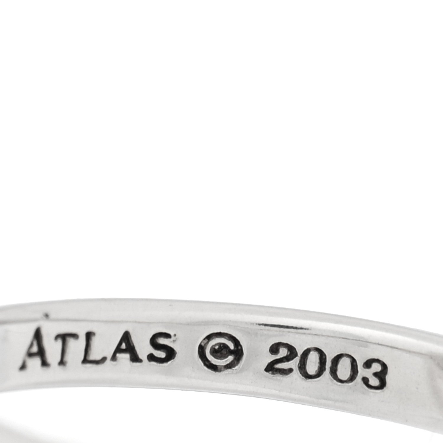 Tiffany Sterling Silver Atlas Round Medallion Ring 53 6.5 5 of 5