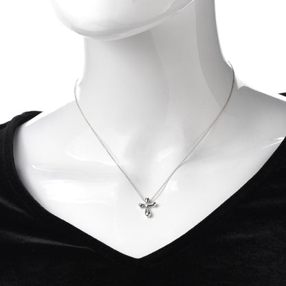 Tiffany Sterling Silver 16mm Elsa Peretti Cross Pendant Necklace 2 of 5