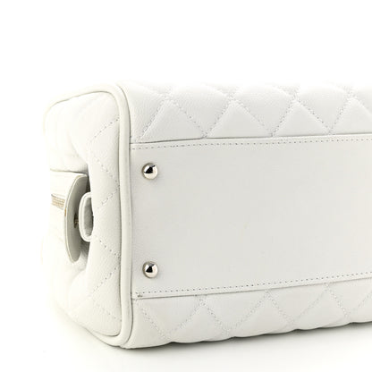 Chanel Caviar Quilted CC Timeless Bowler White 9 of 10
