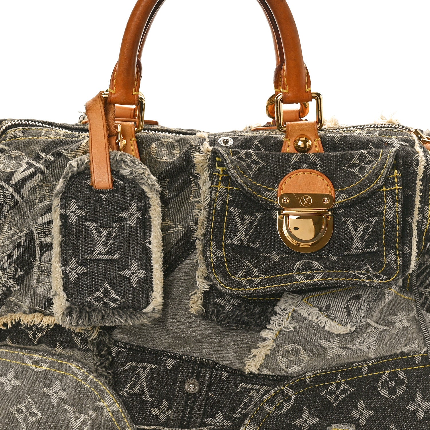 Louis Vuitton Denim Patchwork Speedy 30 Grey 7 of 13
