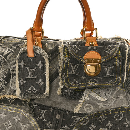 Louis Vuitton Denim Patchwork Speedy 30 Grey 7 of 13