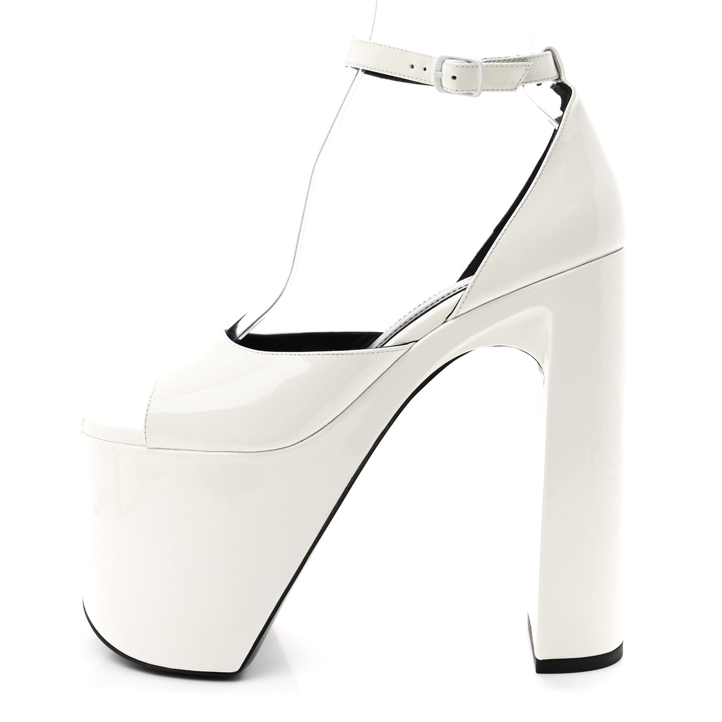 Patent Camden 160mm Platform Pumps 37 White