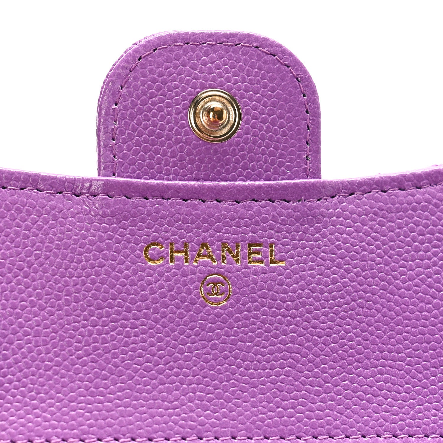 Chanel Caviar Quilted Compact Flap Wallet Purple 6 of 10