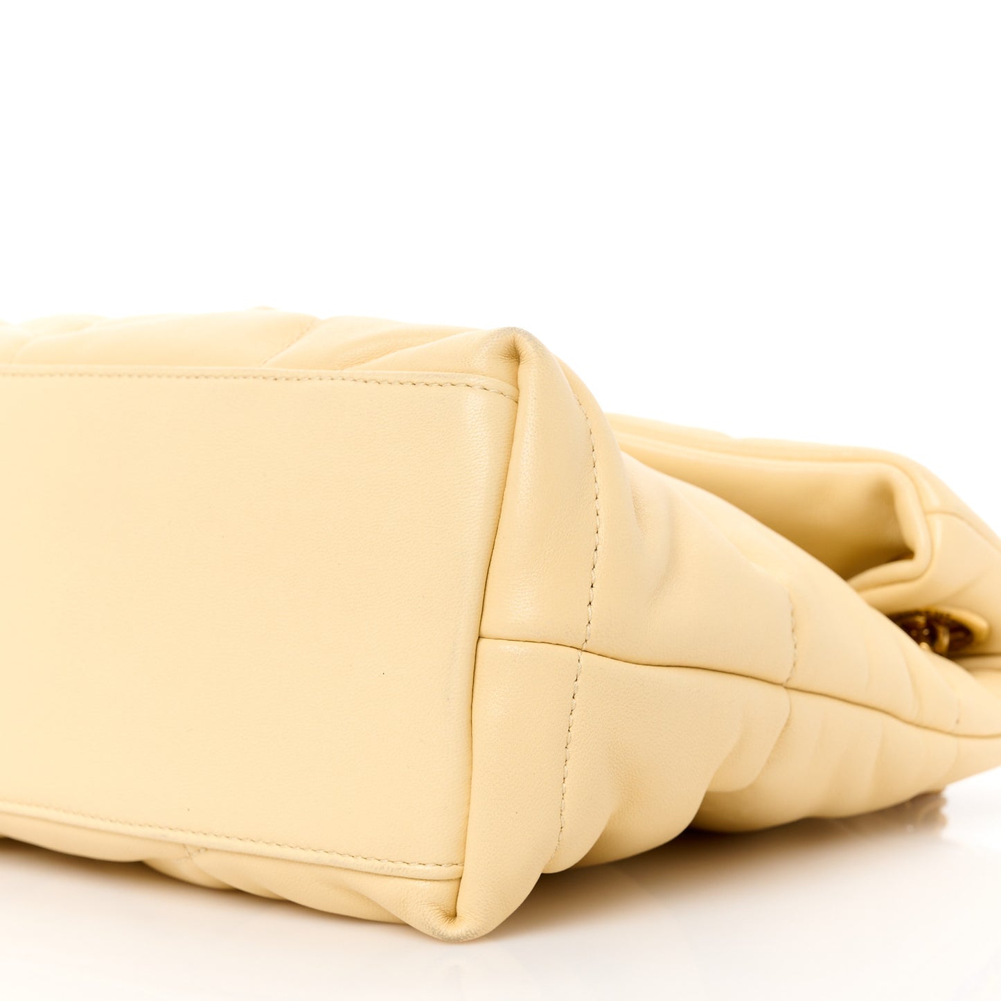 Lambskin Quilted Small Loulou Puffer Monogram Chain Satchel Jaune Pale