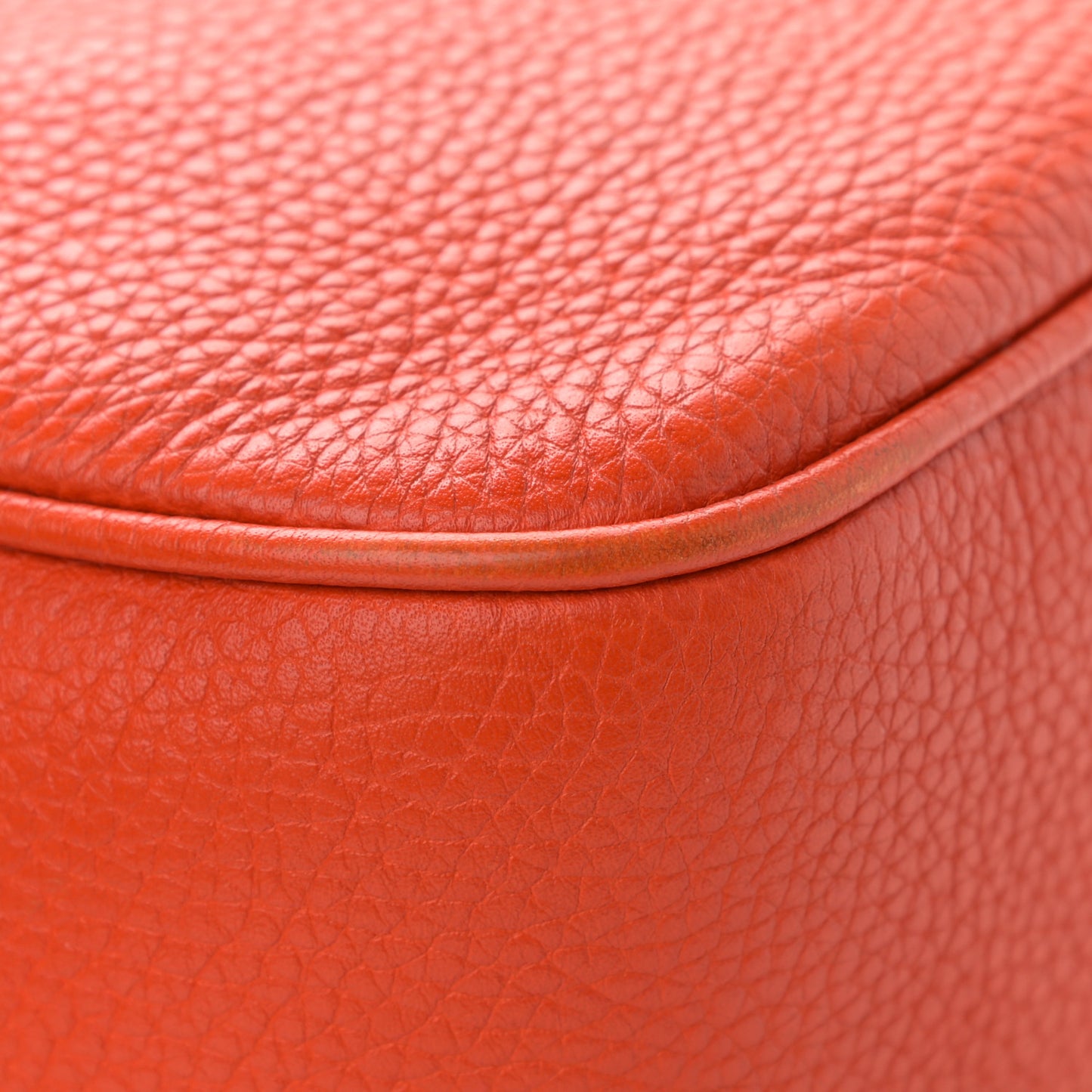 Pebbled Calfskin Small Soho Disco Bag Sun Orange
