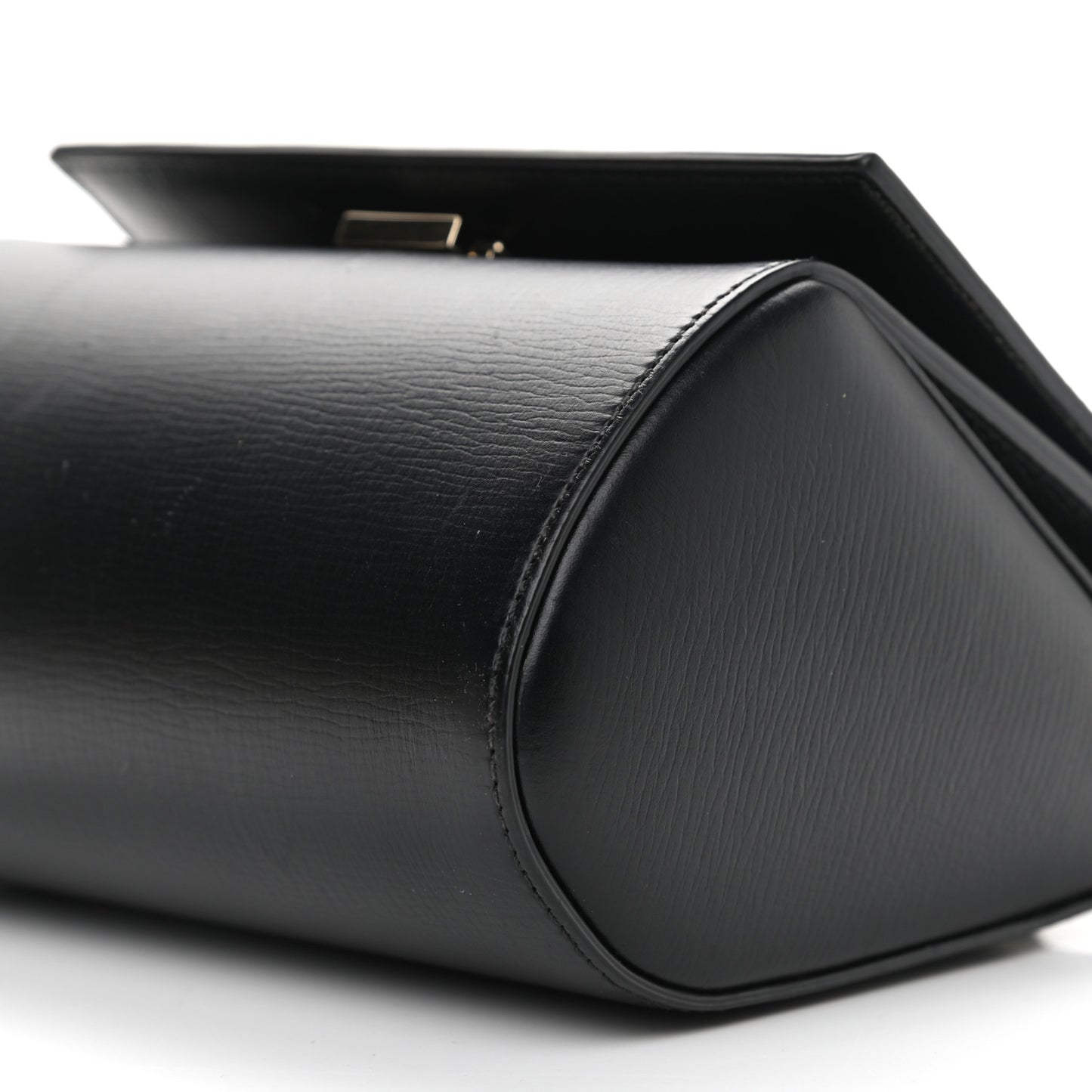 Textured Calfskin Mini Pandora Box Chain Crossbody Bag Black
