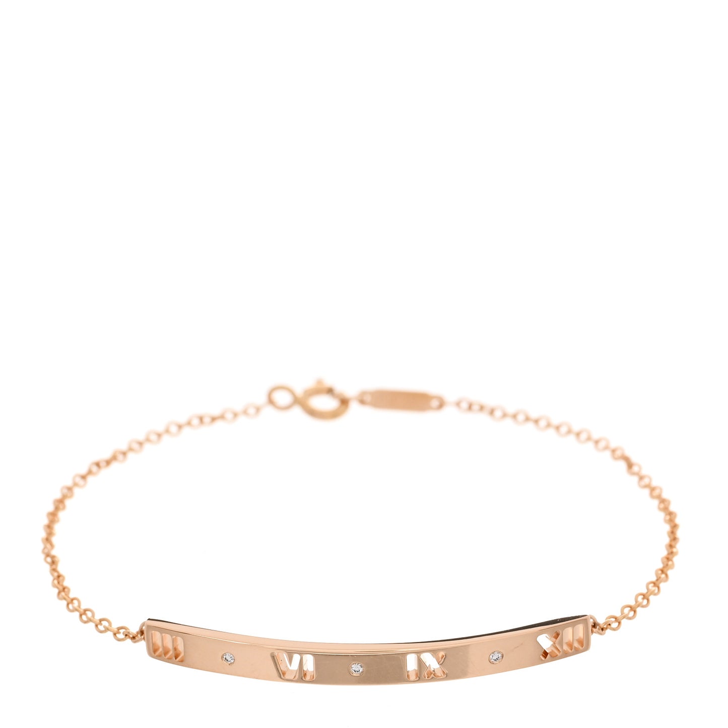 18K Rose Gold Diamond Atlas Bar Pierced Bracelet