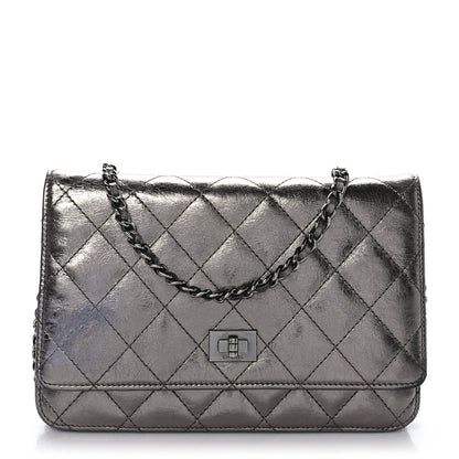 Chanel Metallic Aged Calfskin Quilted Reissue Wallet On Chain WOC Bronze 1 of 10