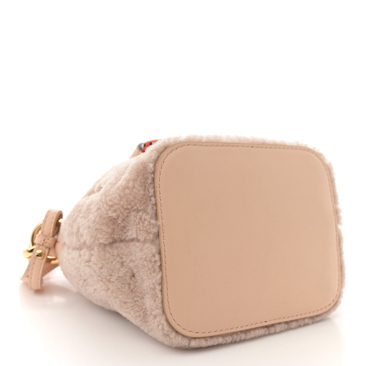 Sheepskin F is Fendi Logo Embroidered Mini Mon Tresor Bucket Bag Soap