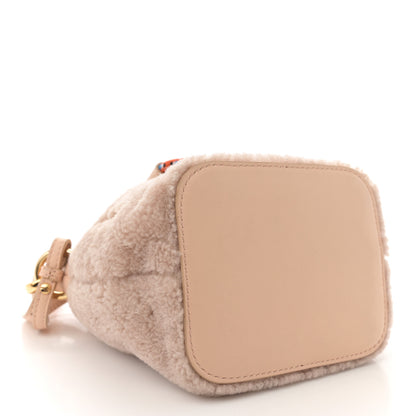 Fendi Sheepskin F is Fendi Logo Embroidered Mini Mon Tresor Bucket Bag Soap 4 of 12