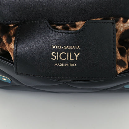 Dolce & Gabbana Calfskin Quilted Small Miss Sicily Satchel Black 6 of 10