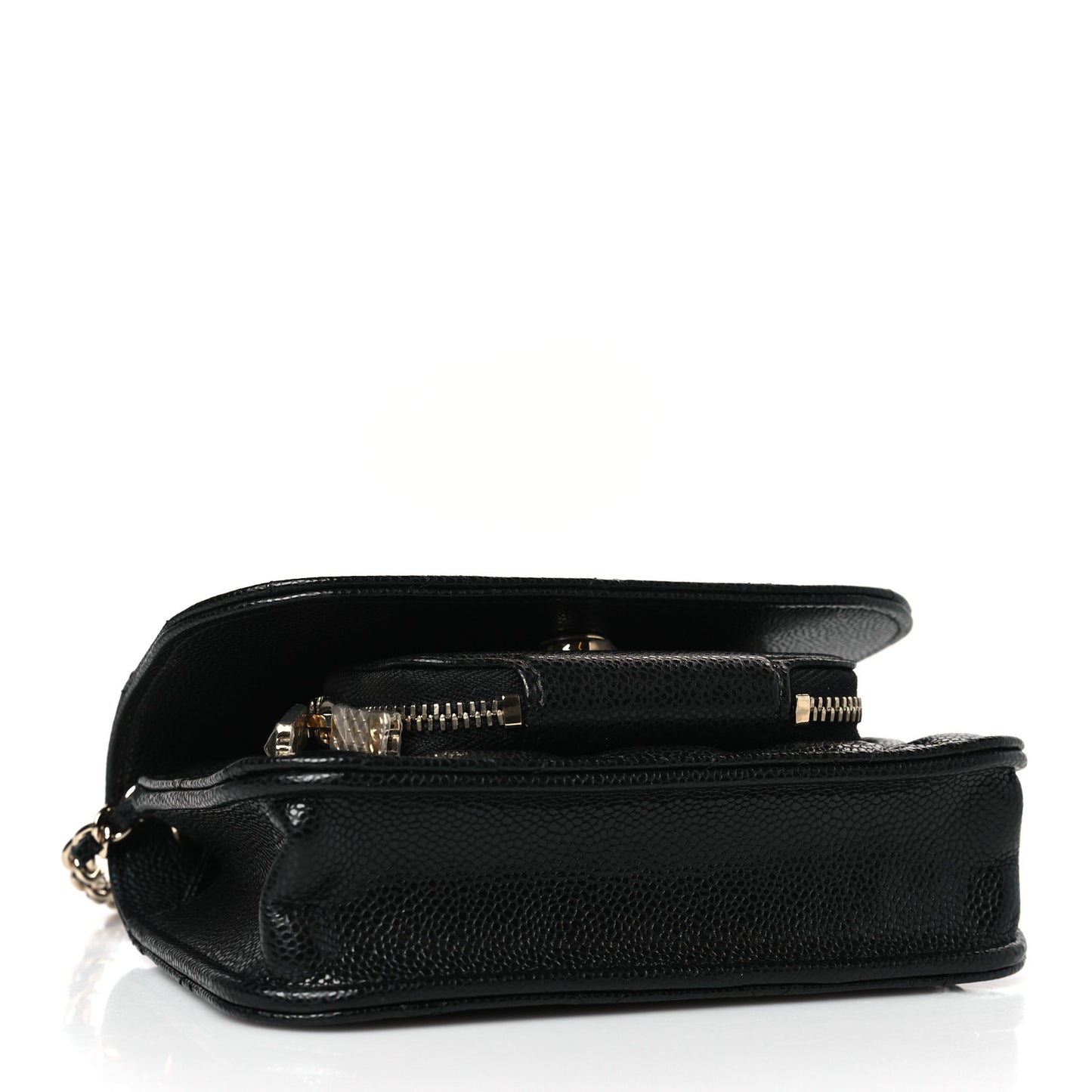 Caviar Quilted Business Affinity Clutch With Chain Black