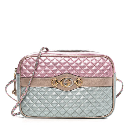 Gucci Laminated Nappa Trapuntata Small Zumi Shoulder Bag Rosa Lago Rame 1 of 9