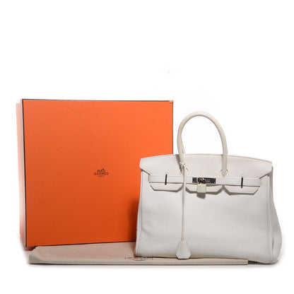 Hermes Taurillon Clemence Birkin 35 White 19 of 28